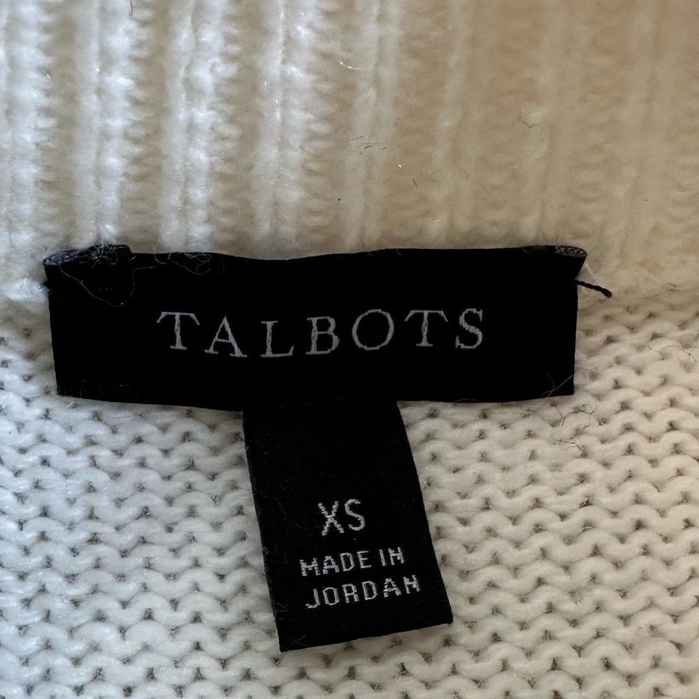 Talbots Cream Cable-Knit Sweater with Button Details - Picture 2 of 4